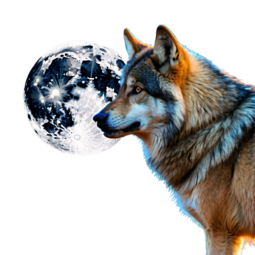 Alpha Wolf With Moon Background Png 4