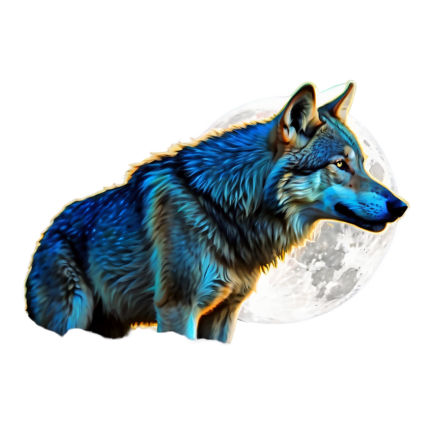 Alpha Wolf With Moon Background Png Ike71