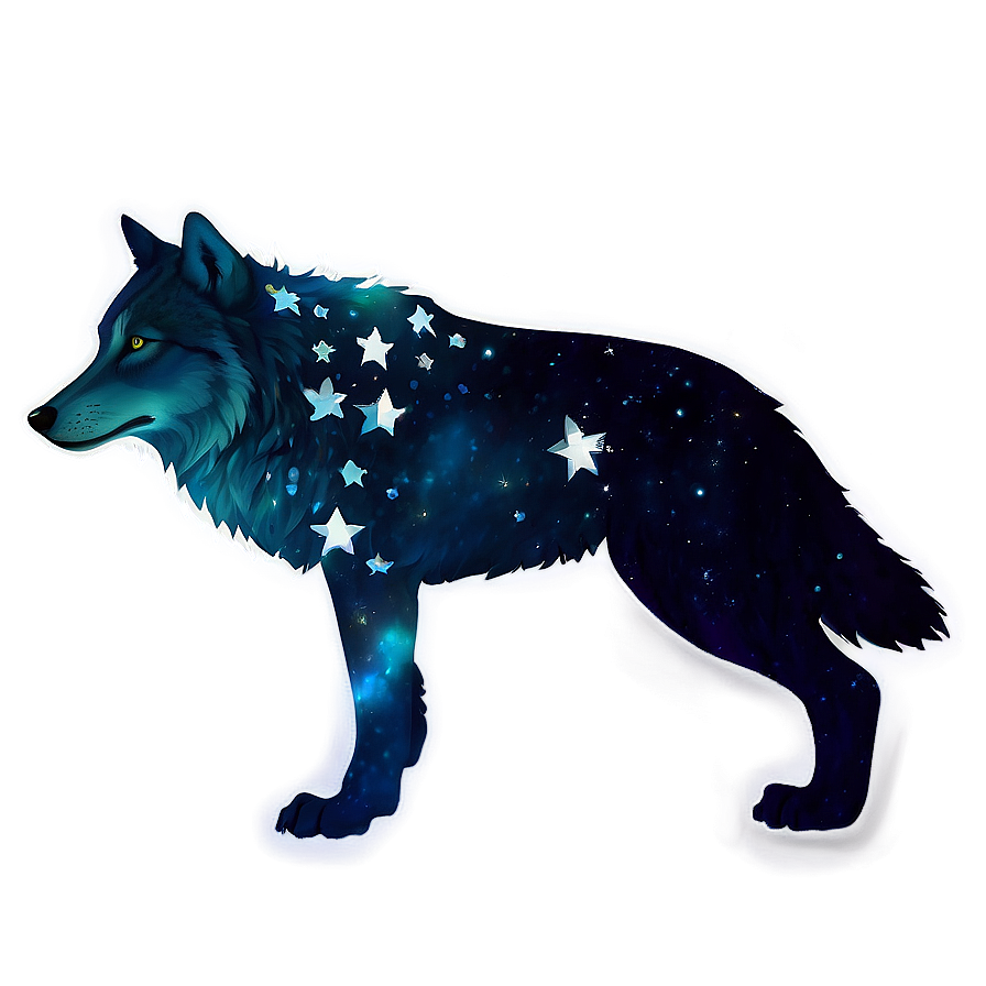 Alpha Wolf With Stars Png Ixs6