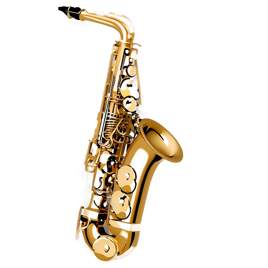 Alto Saxophone With Flowers Png Tab