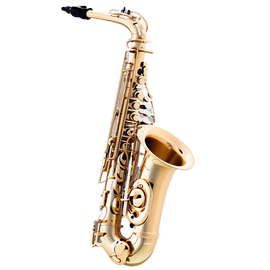 Alto Saxophone With Notes Png 06282024