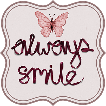 Always Smile Butterfly Motivational Graphic