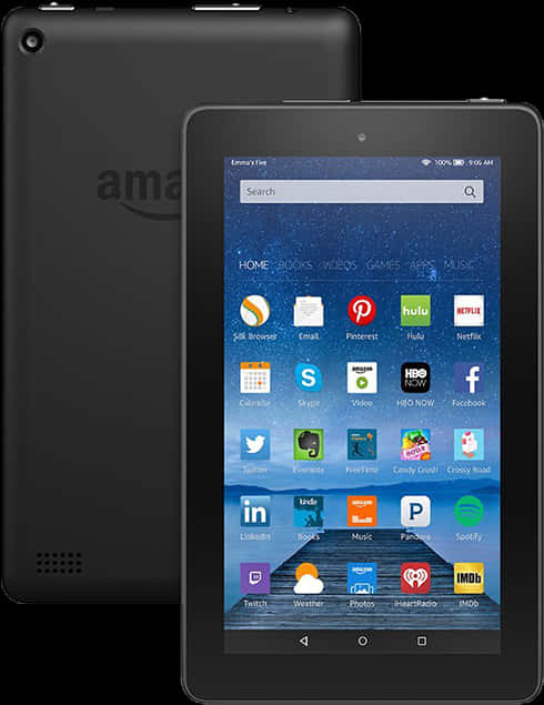 Amazon Fire Tablet Frontand Back View