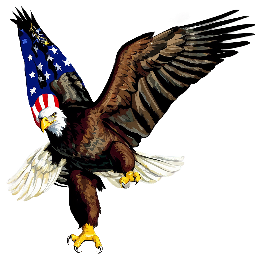 American Eagle With Flag Png 06122024