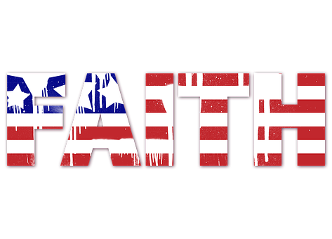 American Flag Faith Text