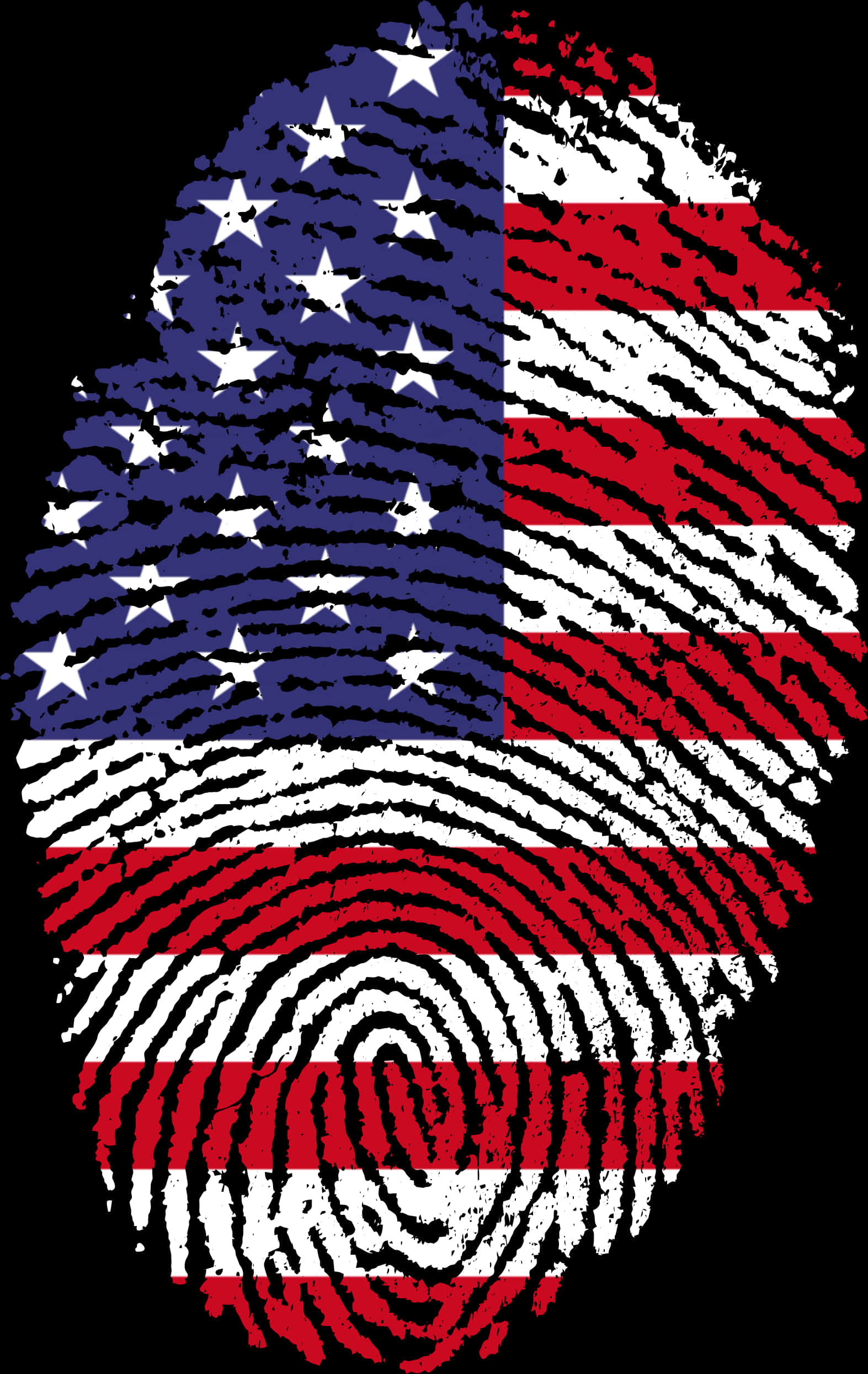 American Flag Fingerprint Art