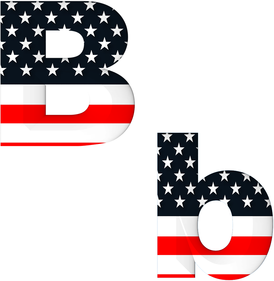 American Flag Letter B Graphic