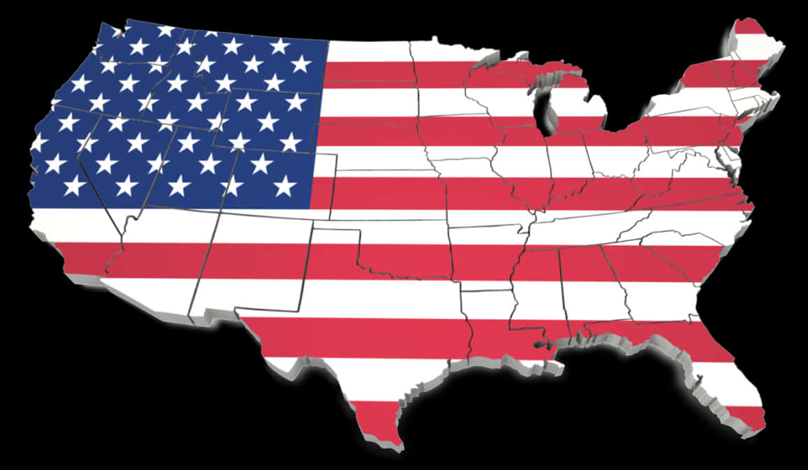 American Flag Map Outline