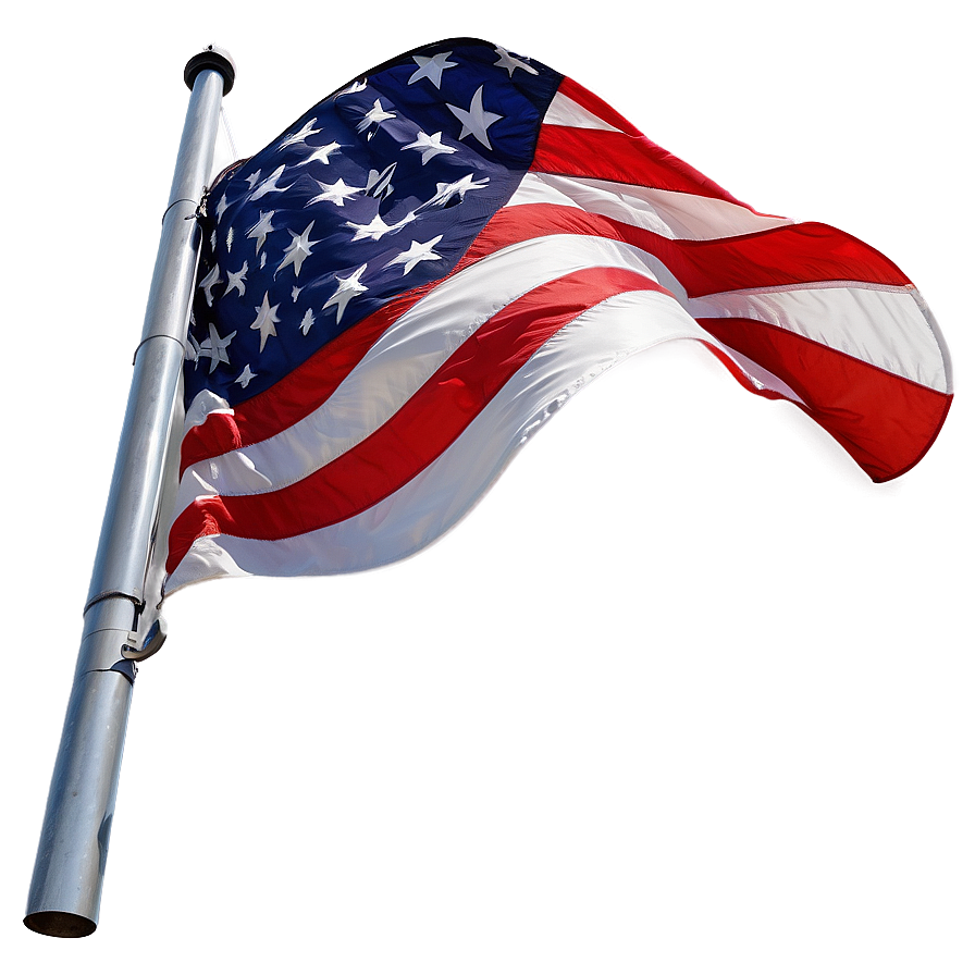 American Flag On Curved Pole Png 06132024