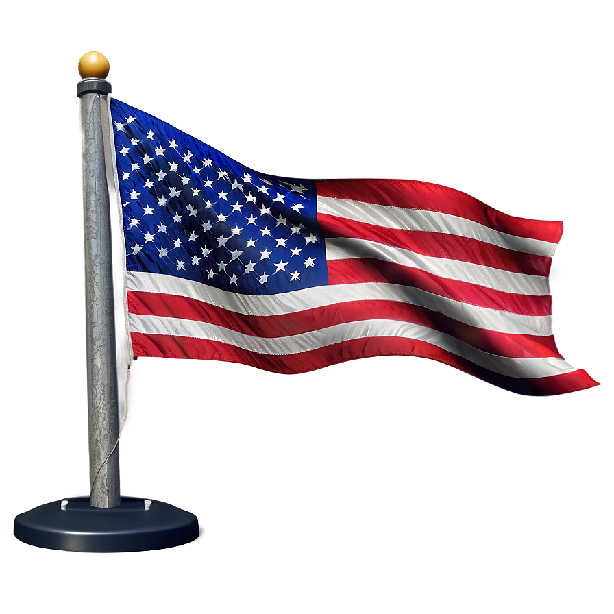 American Flag On Curved Pole Png Jdr8