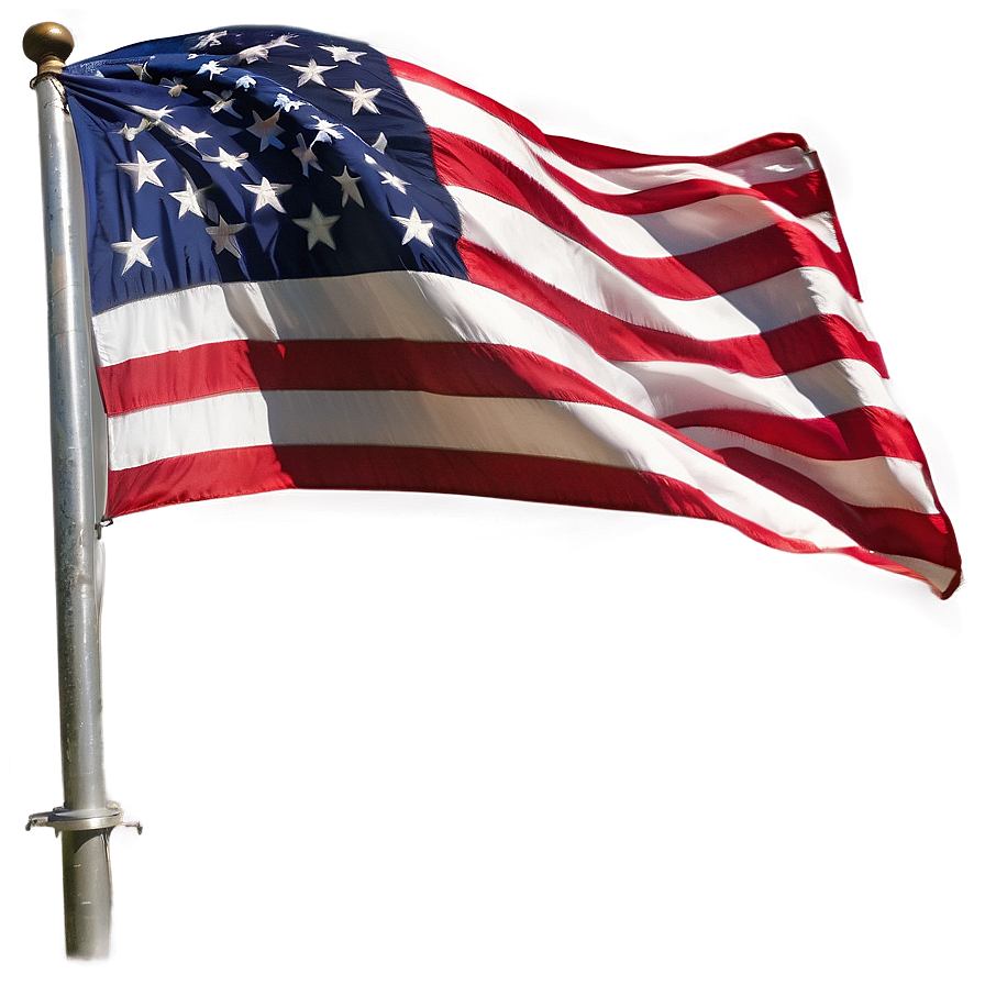 American Flag On Curved Pole Png Vxa