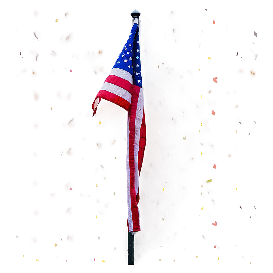 American Flag On Pole With Sunburst Background Png Oah