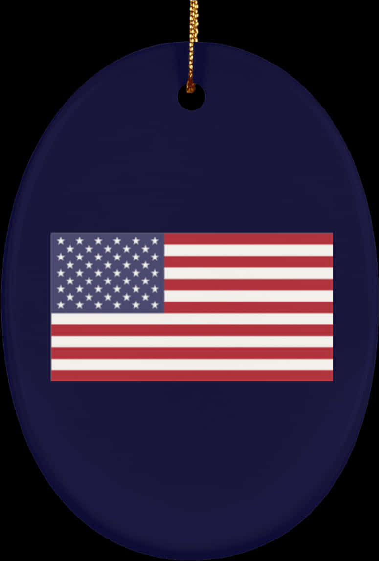 American Flag Oval Pendant