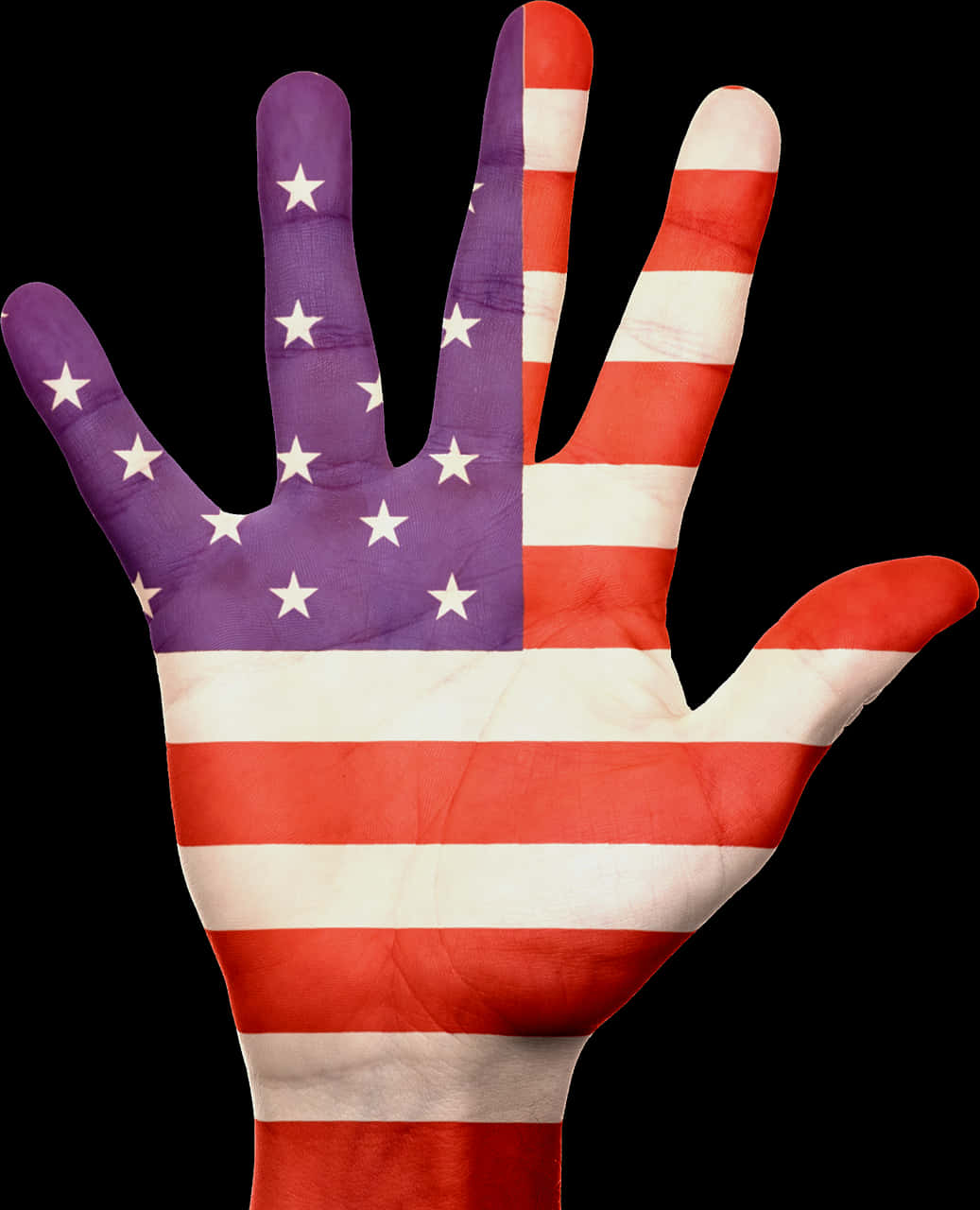 American Flag Painted Hand