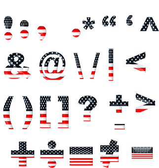 American Flag Punctuationand Symbols