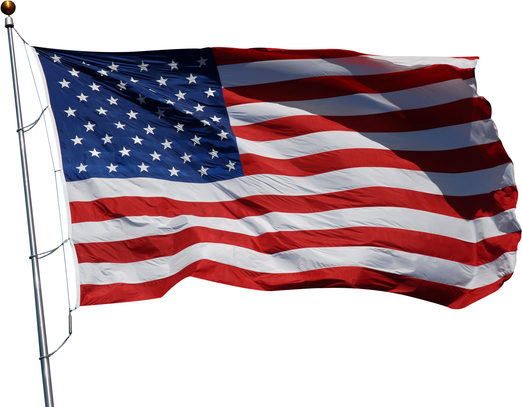 American Flag Waving Against Clear Sky