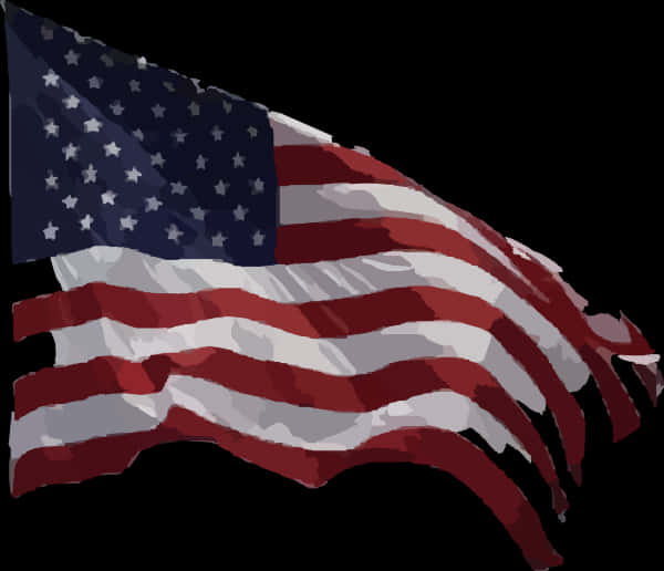 American Flag Waving Digital Art