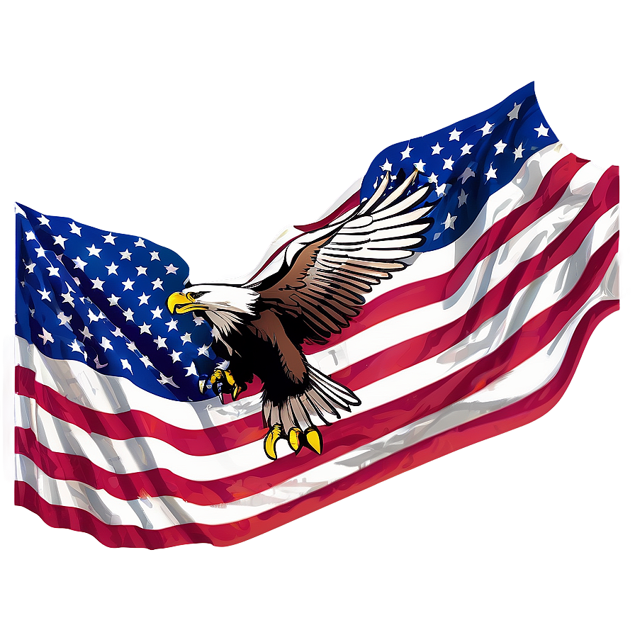 American Flag With Eagle Png Design Wmf