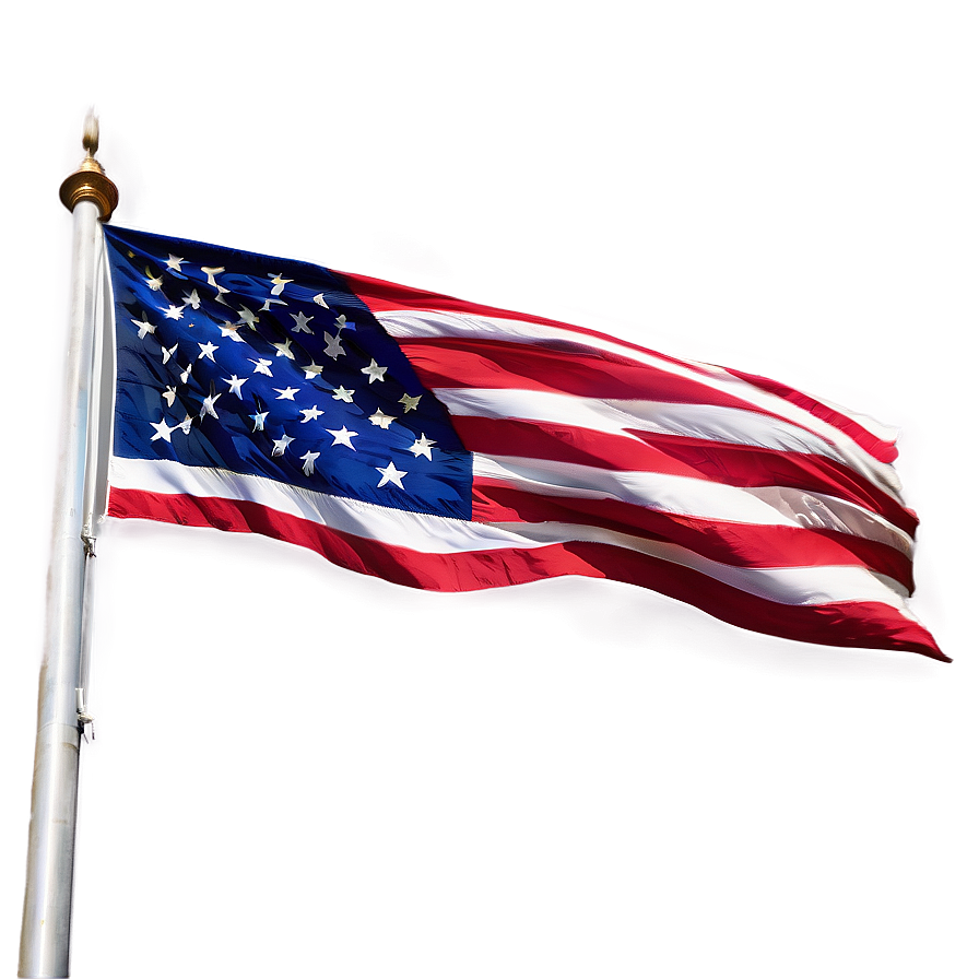 American Flag With Pole Png Clipart Gkj