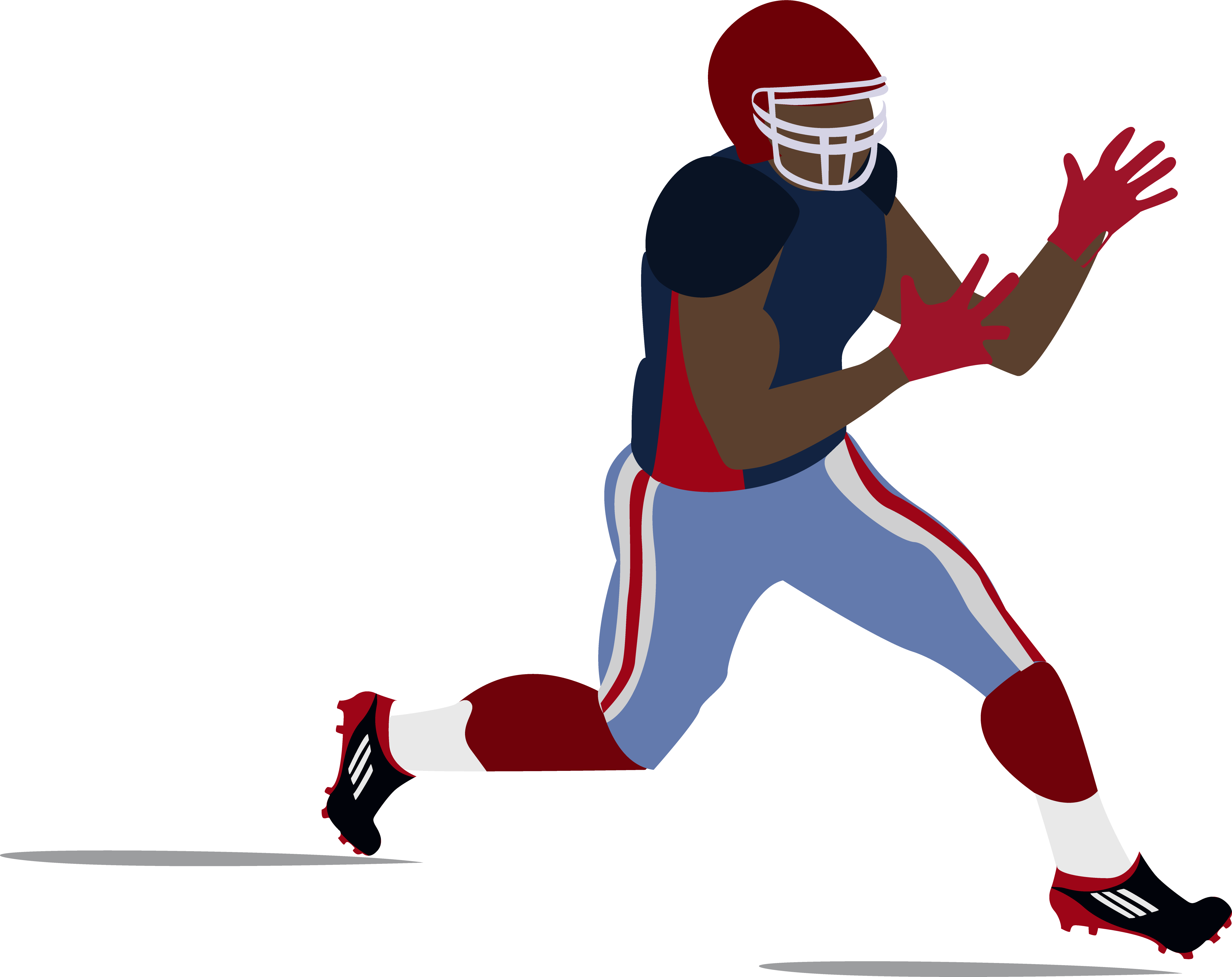 American Football Player Running Vector