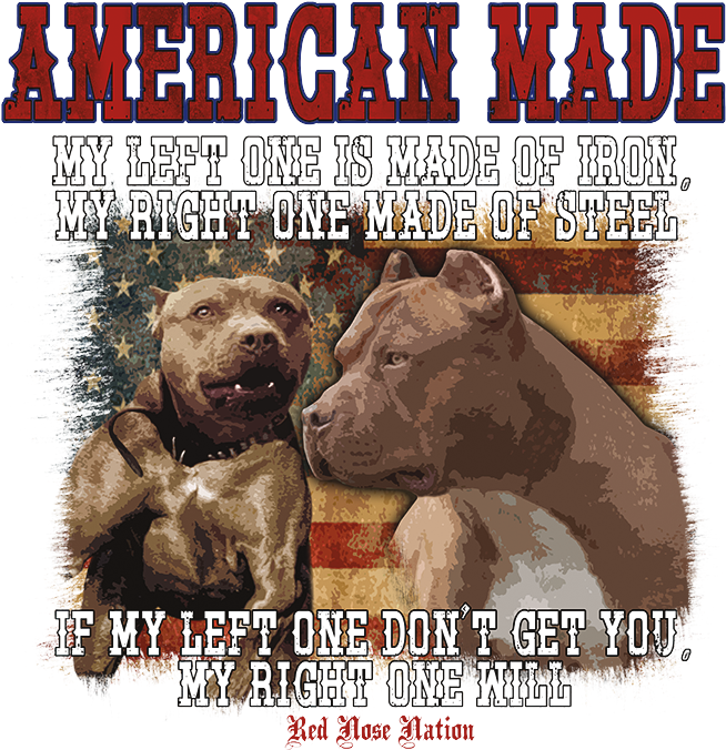 American Made Pitbulls Patriotic Poster