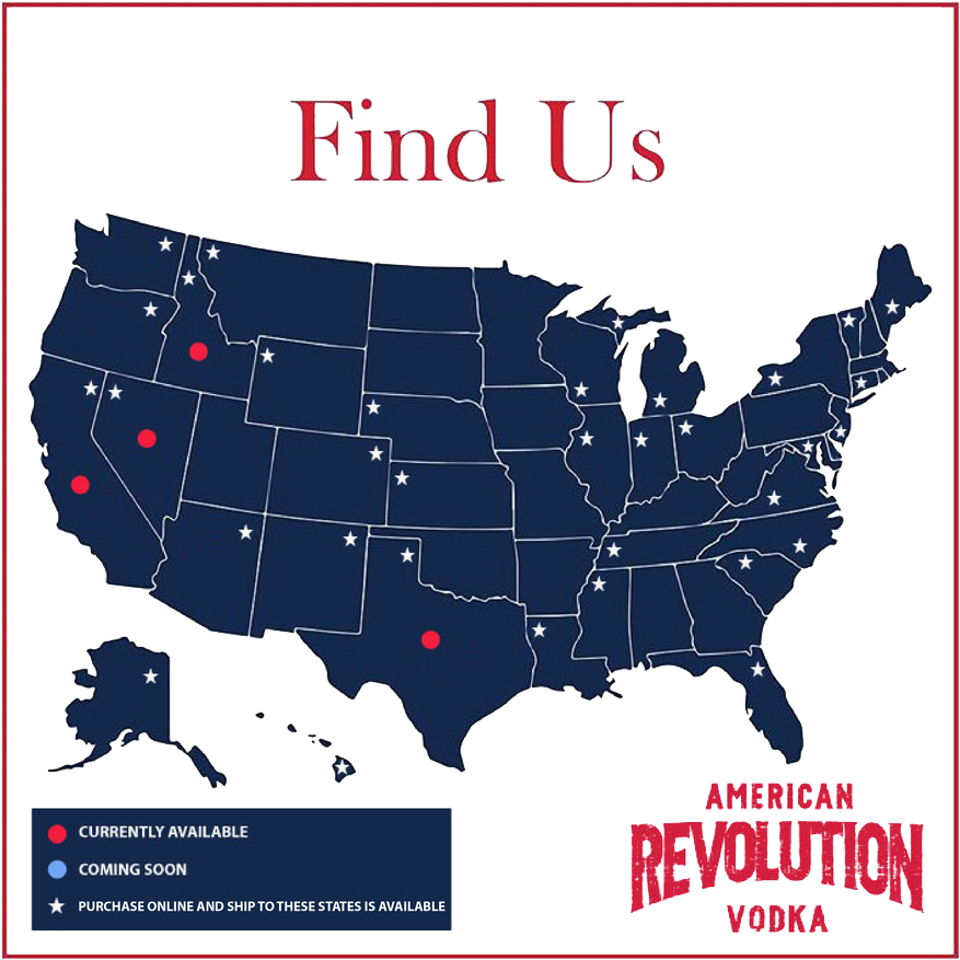 American Revolution Vodka Availability Map