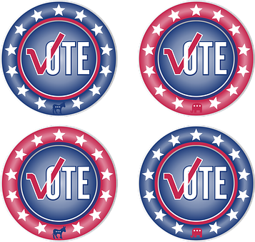 American Voting Buttons Set