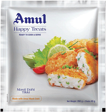 Amul Happy Treats Masti Dahi Tikki Packaging