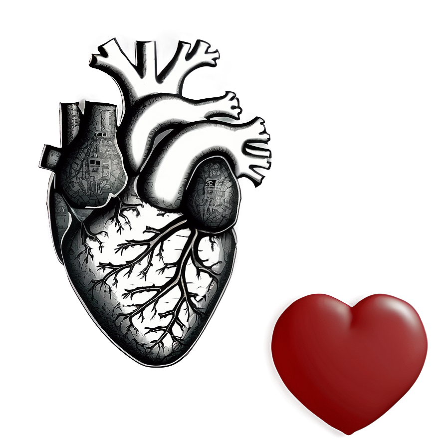 Anatomical Heart Black And White Png Lhg