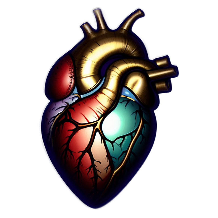 Anatomical Heart Engraving Png 06122024