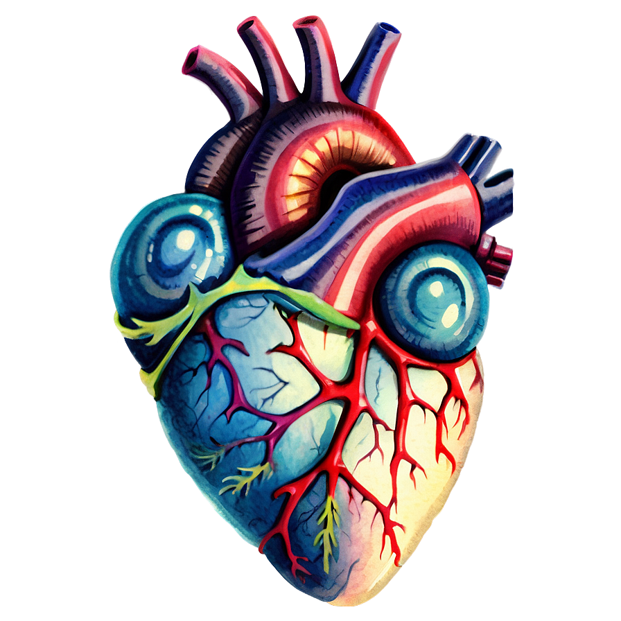 Anatomical Heart Watercolor Png Okg45