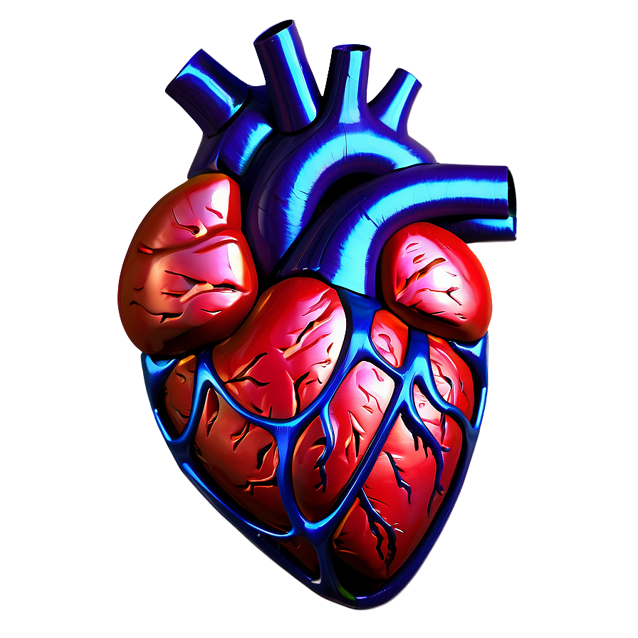 Anatomical Heart With Fire Png 06122024