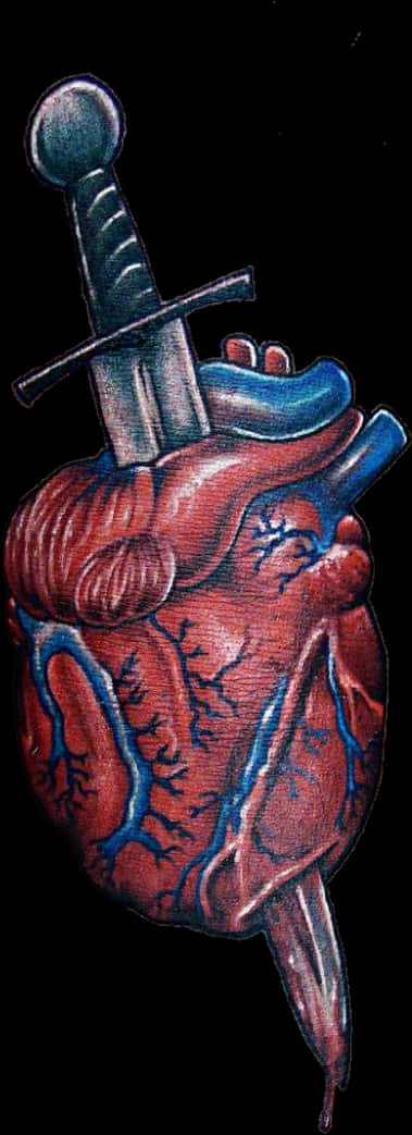 Anatomical Heartwith Sword Tattoo