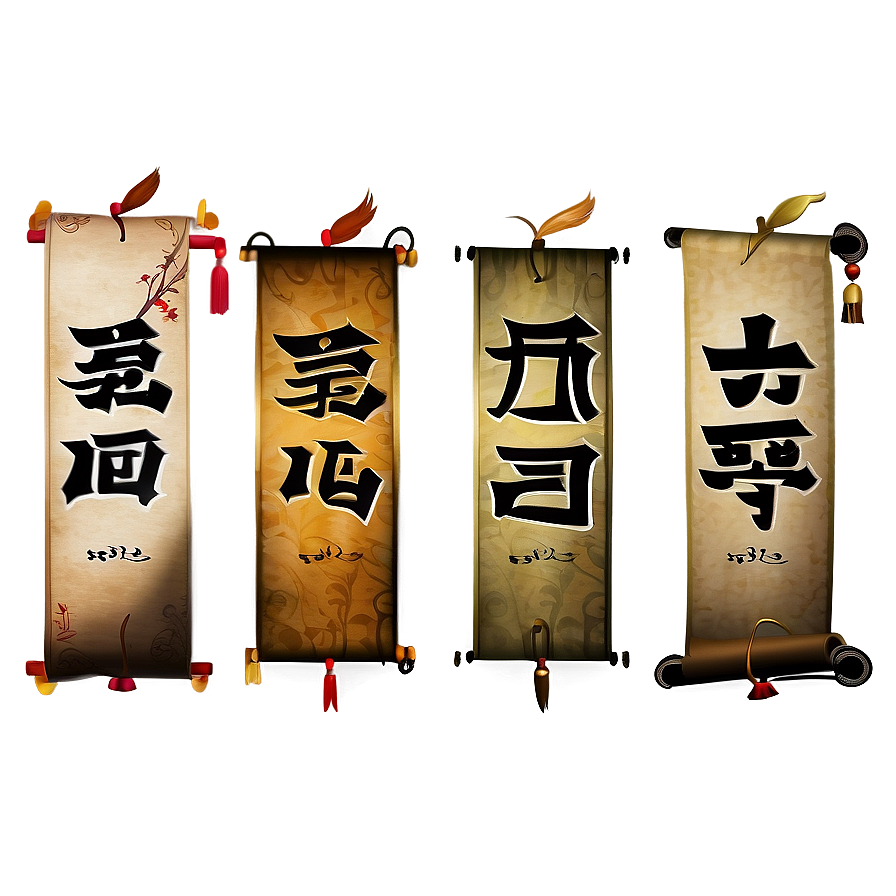 Ancient Asia Scrolls Png 85