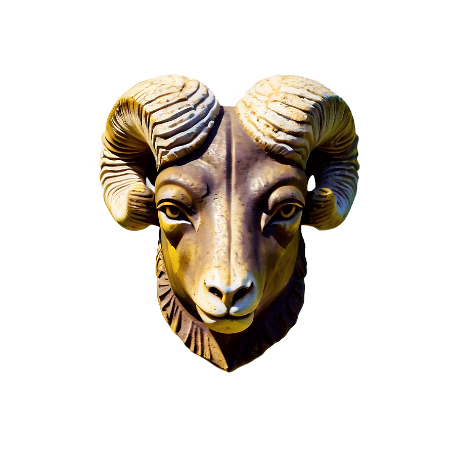 Ancient Ram Head Statue Png Ahw7