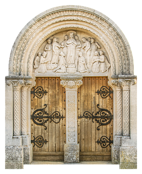 Ancient Relief Carved Church Door