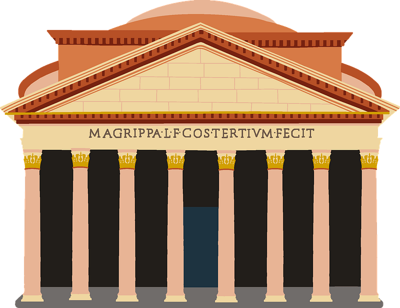 Ancient Roman Temple Facade