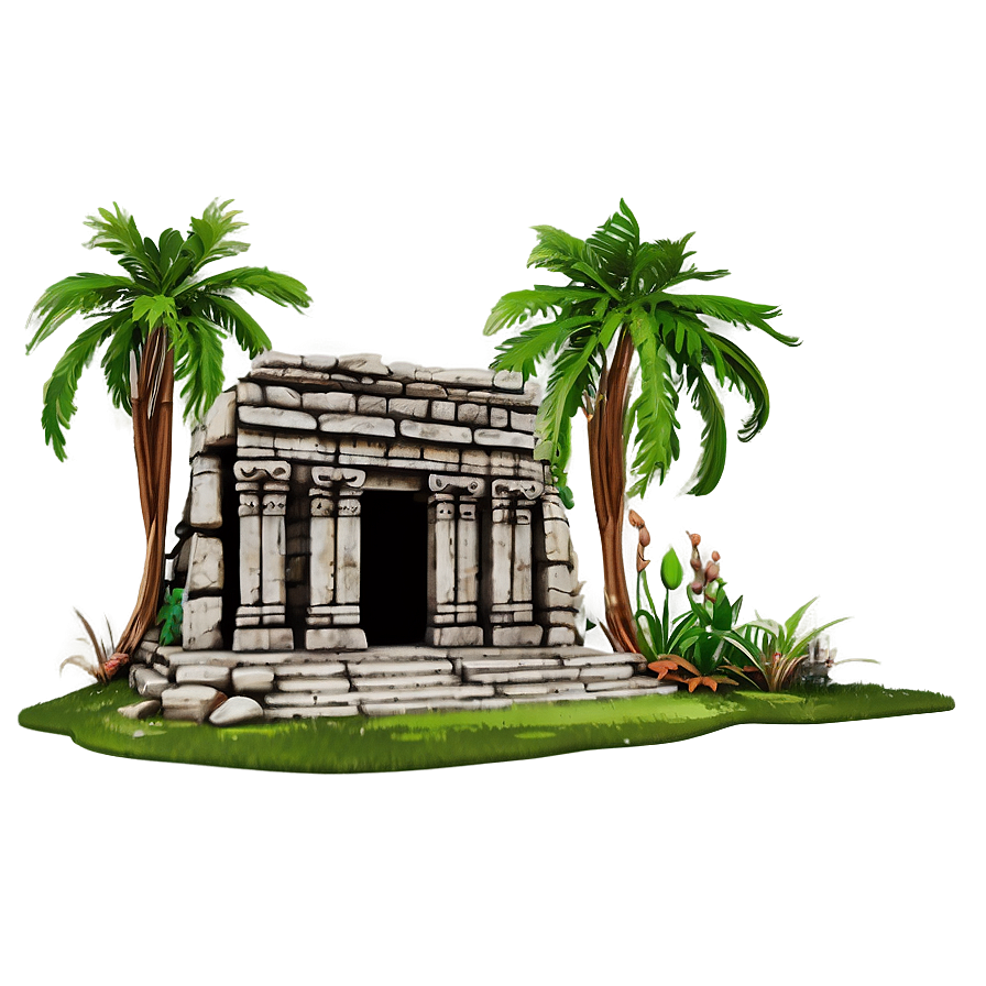 Ancient Ruins In Jungle Landscape Png Dqm46