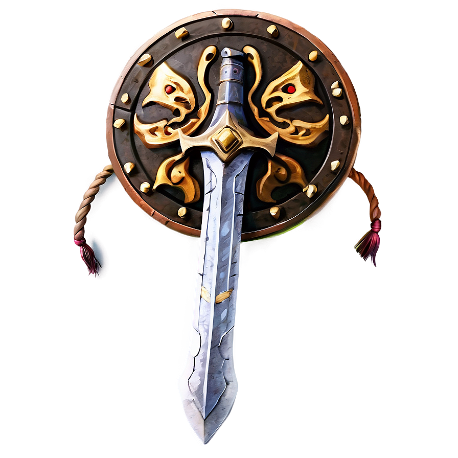 Ancient Sword And Shield Graphic Png Vdv56