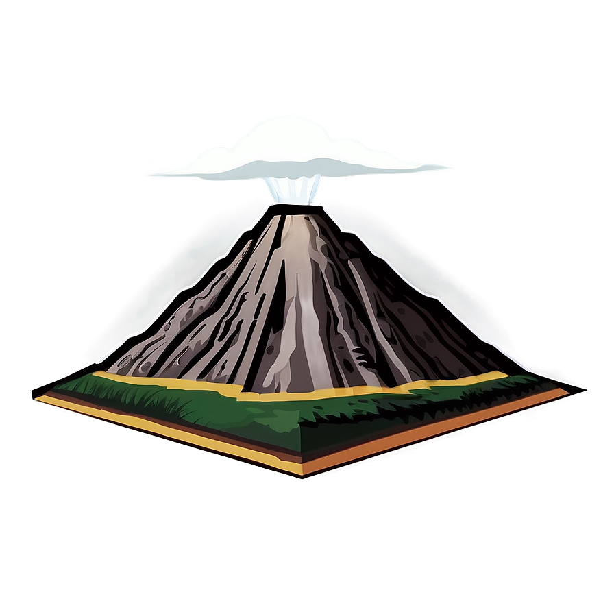 Ancient Volcano Illustration Png 16