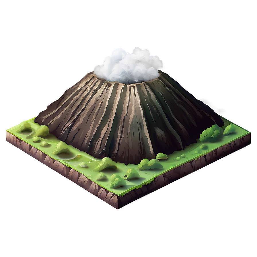 Ancient Volcano Illustration Png Xcc97