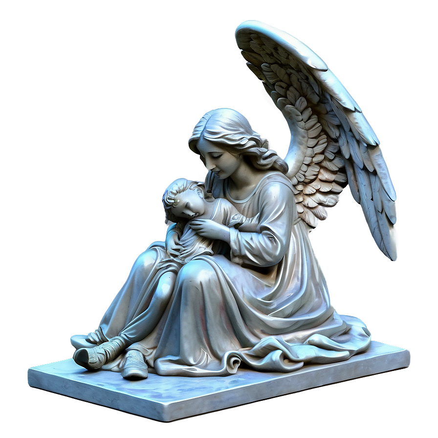 Angel And Child Sculpture Png 06202024