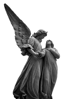 Angel Consoling Human Sculpture