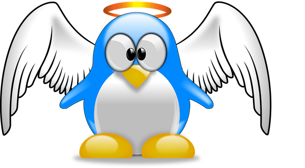 Angel Penguin Cartoon Illustration