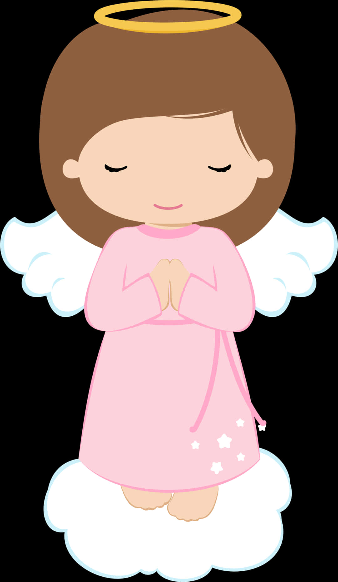 Angel Praying Cartoon Baptism Theme