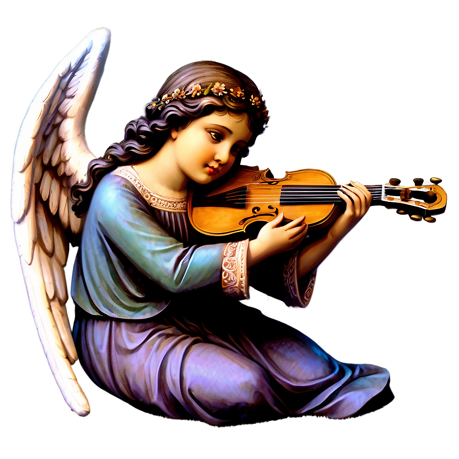 Angel With Lyre Png 05032024