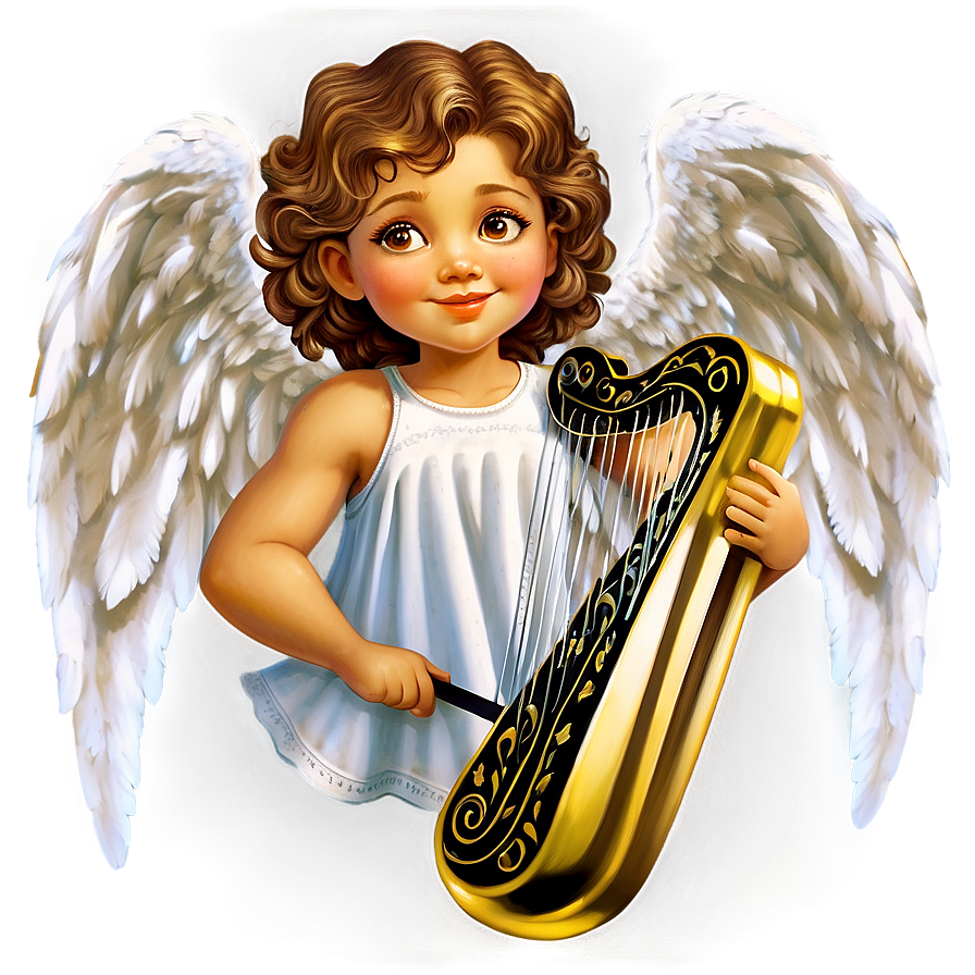 Angel With Lyre Png 36