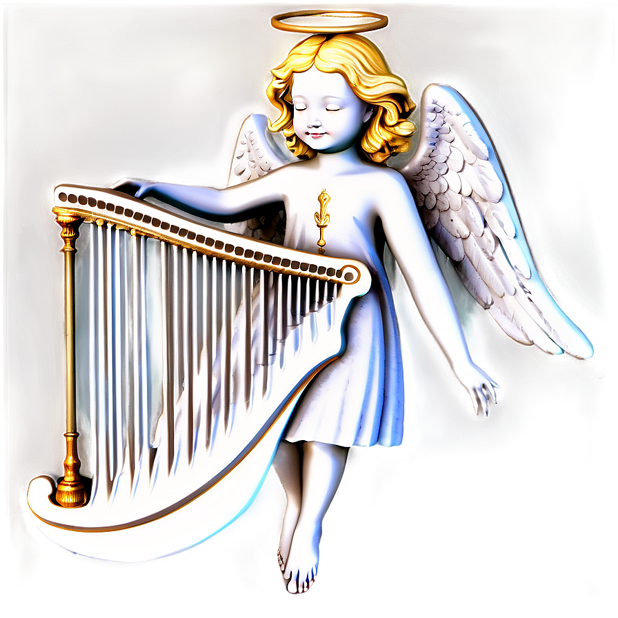 Angel With Lyre Png Afu