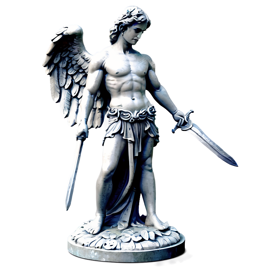 Angel With Sword Statue Png 06202024