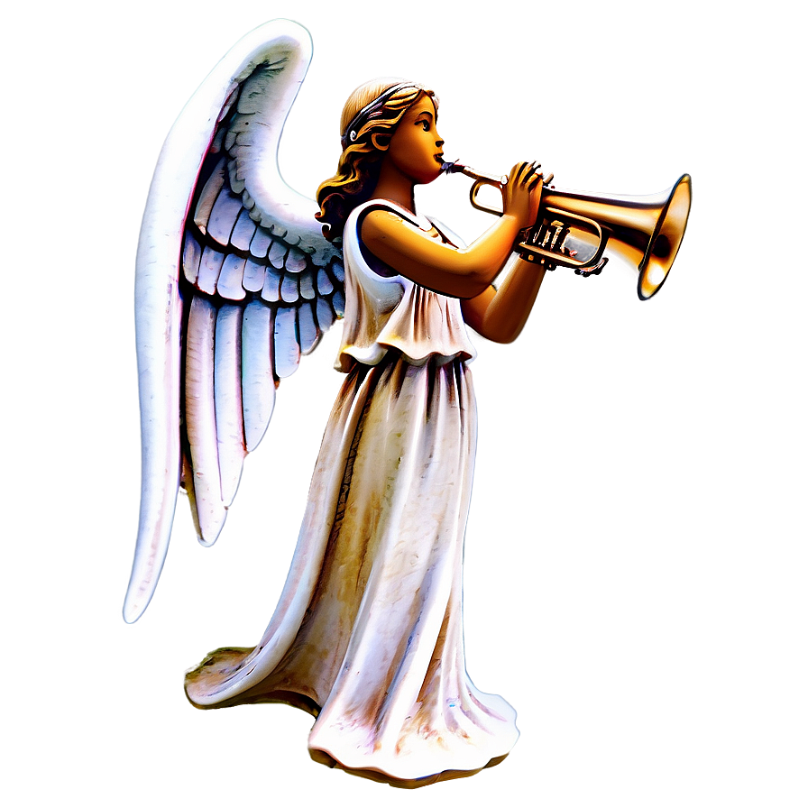 Angel With Trumpet Statue Png 47